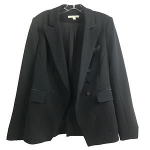 Jonathan Simkha‎ Womens Black Tuxedo jacket satin trim / buttons